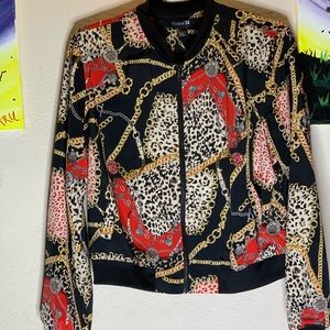 Very Lightly Worn Chain Link Bomber Jacket